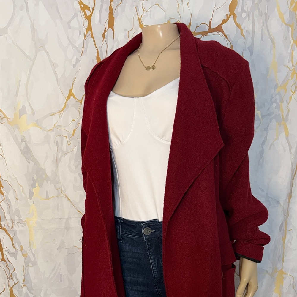 *Dex Women's Deep Red Trench Coat - Picture 3 of 11